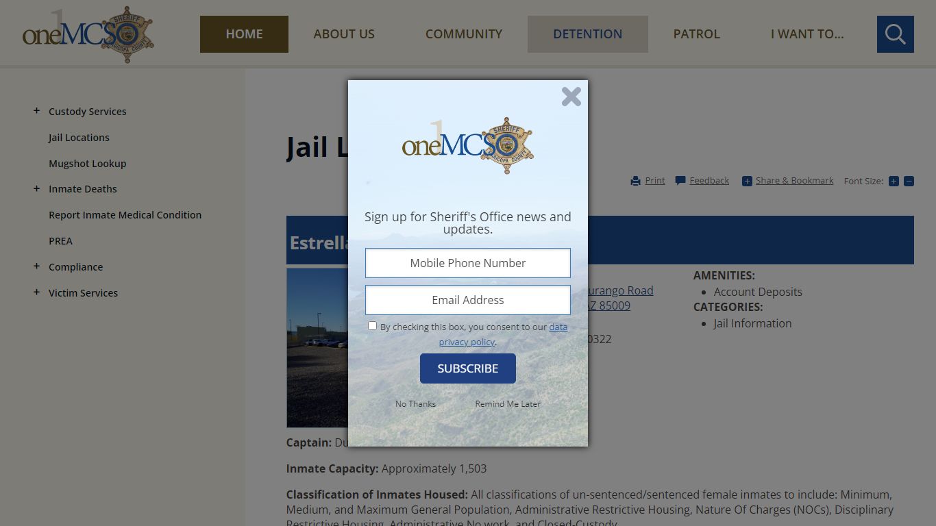 Jail Locations | Maricopa County Sheriff's Office